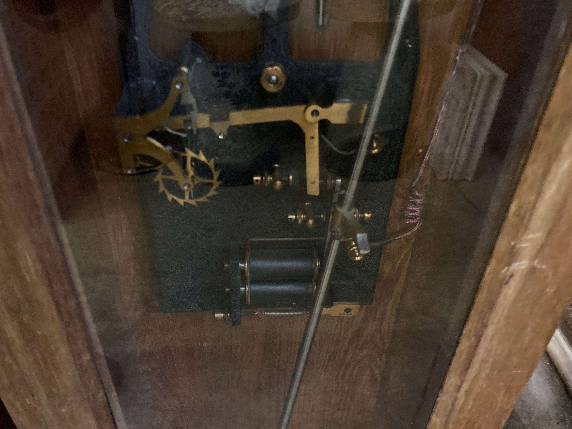 A mid 20th century teak cased Synchronome master clock, height 128cm